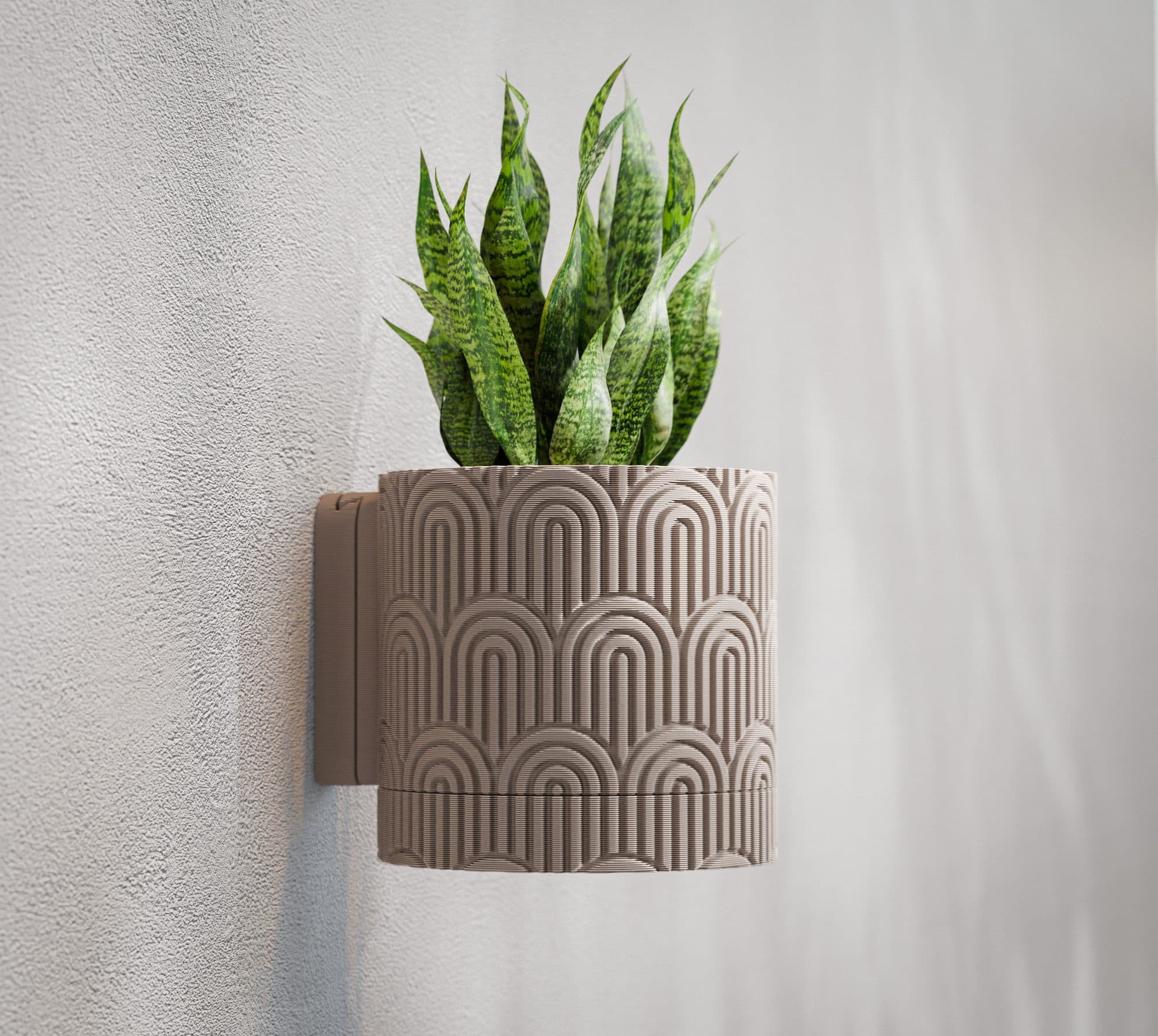 Art Deco Arc Planter – Textured Wall Pot