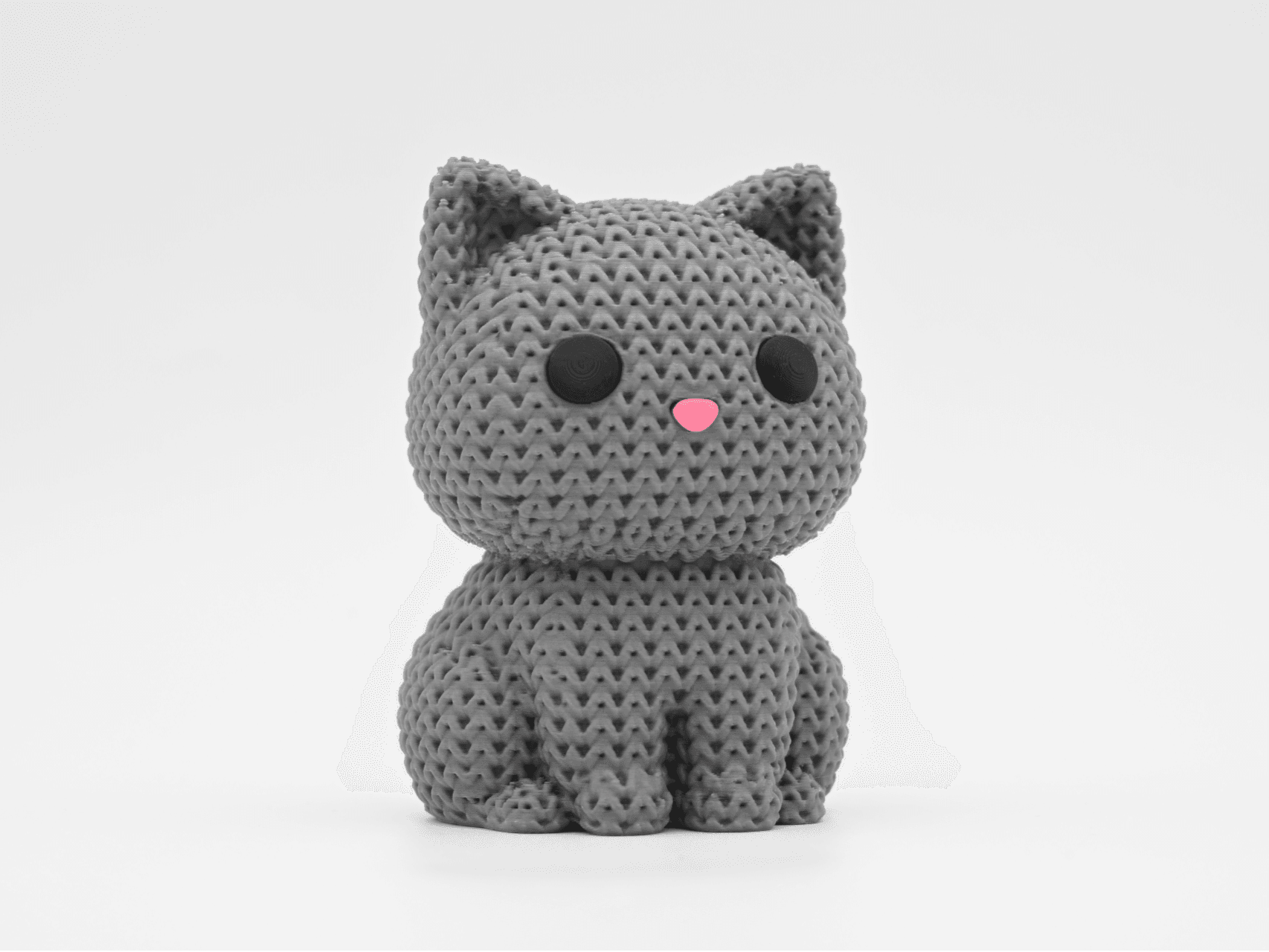 Knitted Cat – Yarn-Look Cuddly Figure