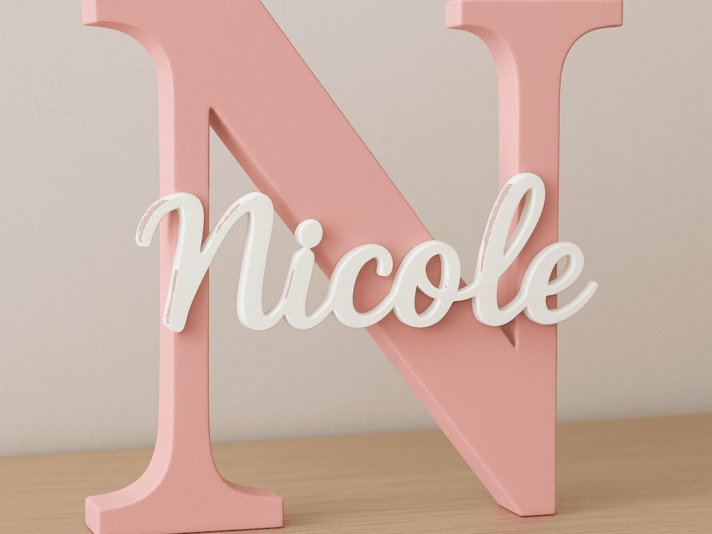 Name & Initial Letter Display – Personalized Desk Décor