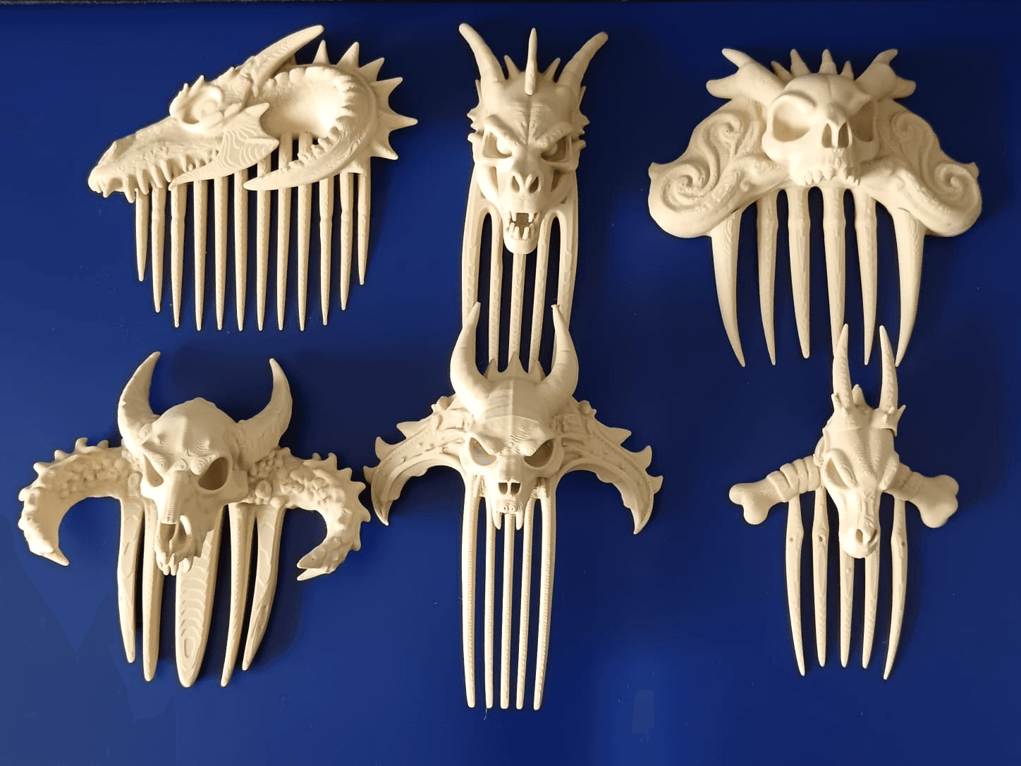 Dragon Skull Hair Combs – Gothic Hair Accessory Set