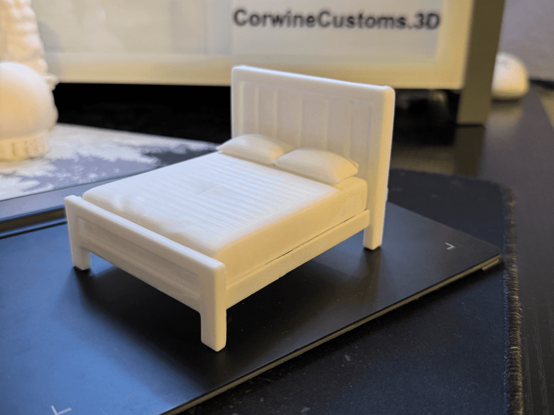 Modern Bed – Dollhouse Furniture Miniature